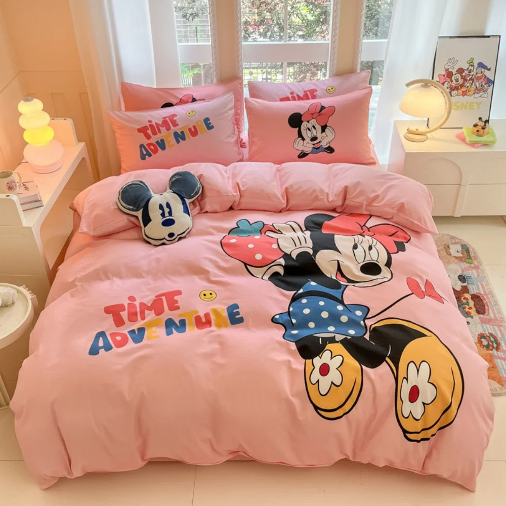 Housse de Couette Petite Souris Rose : Le Charme Intemporel à Pois