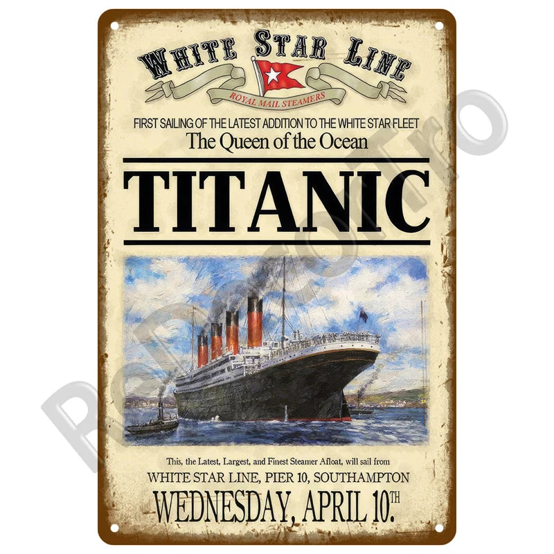 🌊 Plaque Métal Vintage Plage & Ville Côtière – Décoration Murale Rétro Estivale