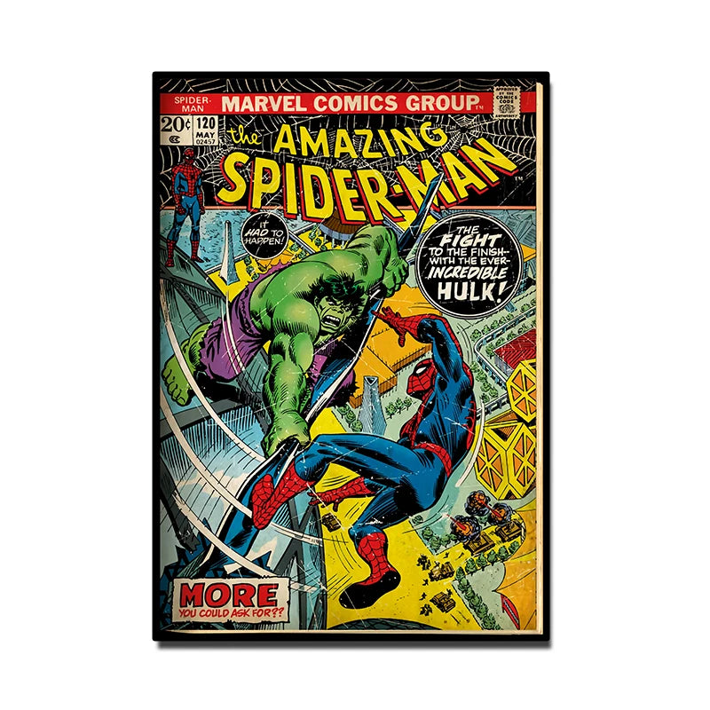 🕷️ Poster Super-Héros Style Rétro – Art Mural Comics & Décoration Enfant