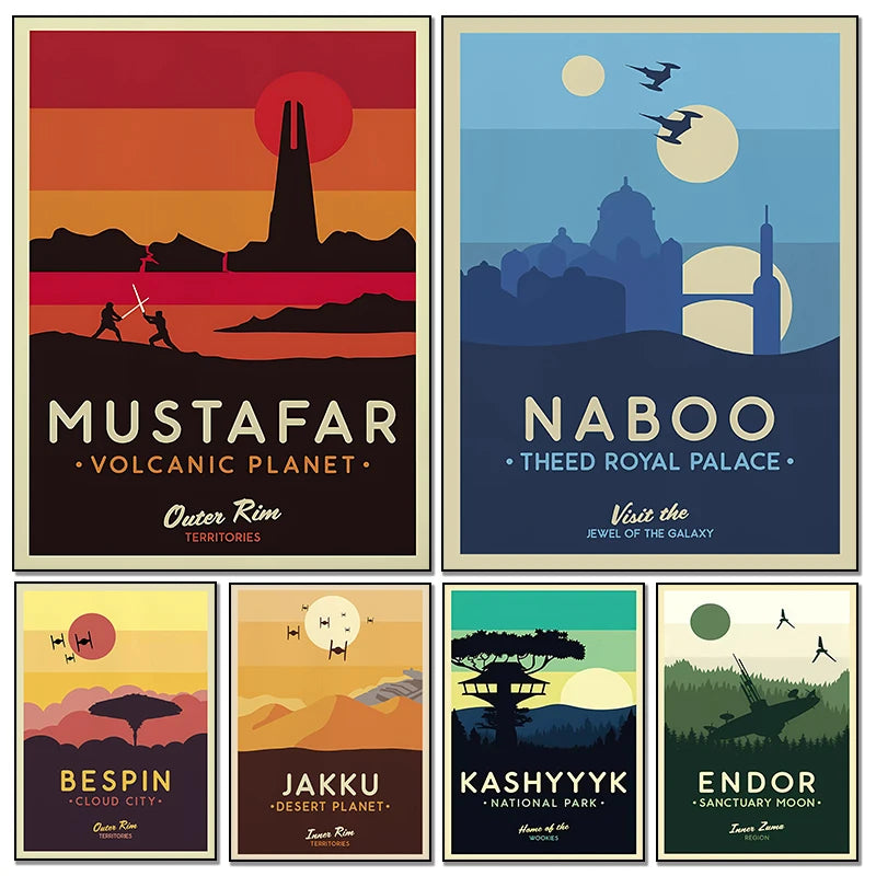 🌌 Poster Galaxie & Planètes – Art Mural Cosmique Moderne & Décoration Spatiale