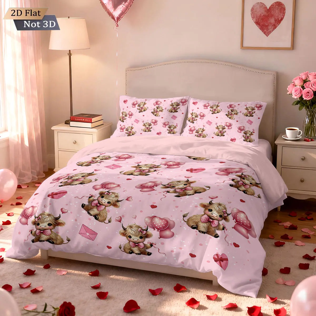 Housse de Couette Vache Highland Rose : La Touche Kawaii & Girly
