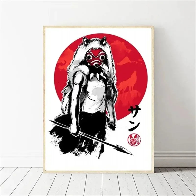 🌿 Poster Anime Japonais Esprit de la Forêt – Art Mural Nature & Décoration Nordique