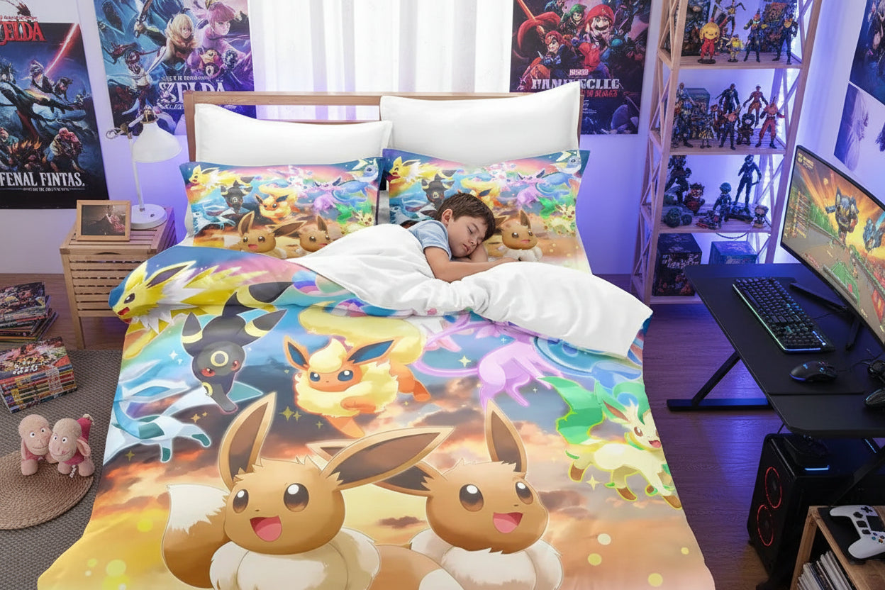 Housse de Couette avec Taie d'Oreiller : L'Aventure des Dresseurs