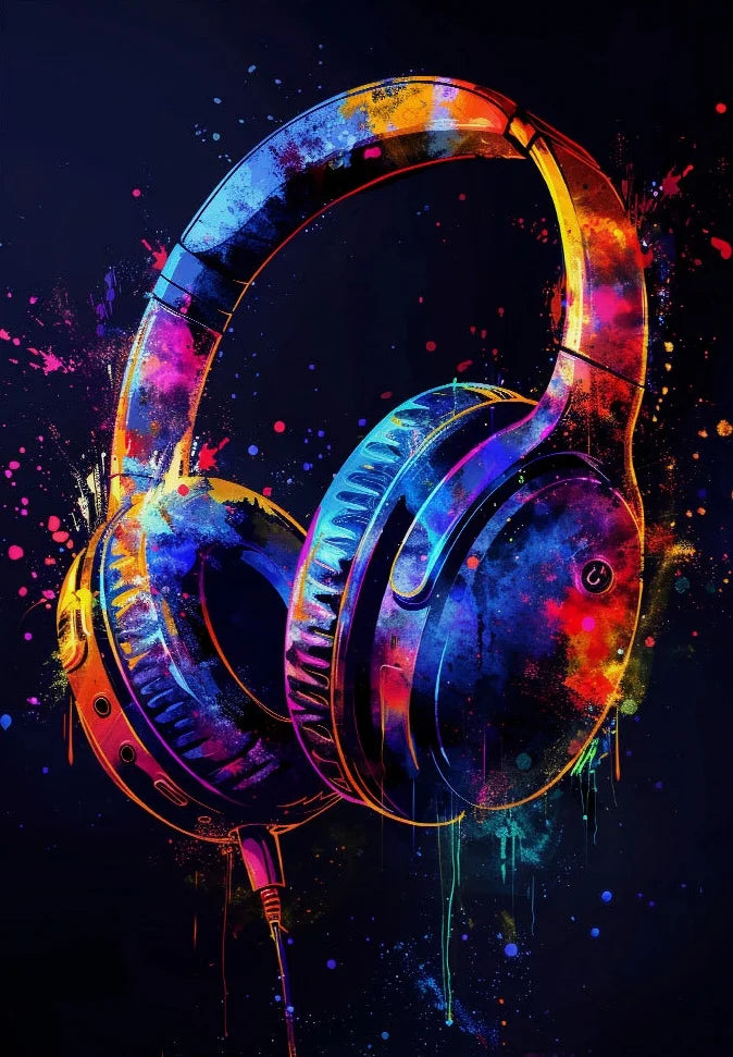 🎮 Poster Gaming Néon Aquarelle – Décoration Murale Gamer Moderne & Énergique