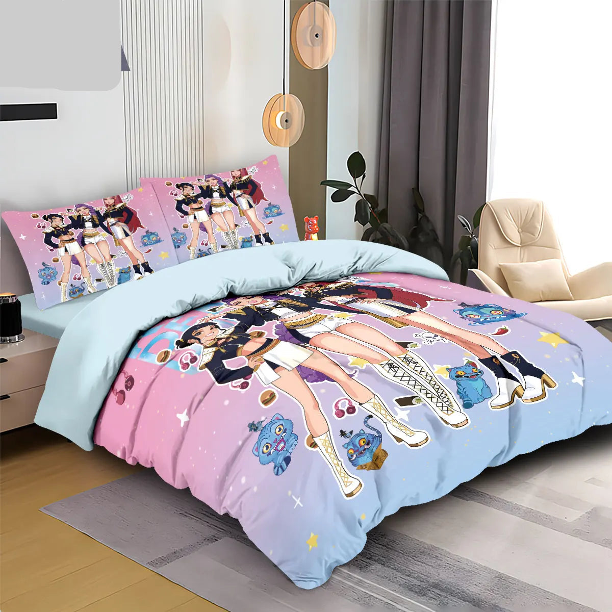 Housse de Couette Guerriers du Souffle : L'Énergie K-Pop & Anime